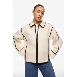 Modern Citizen White Madison Shearling Jacket Size M